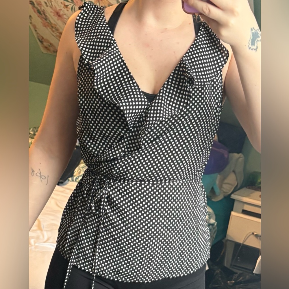 Dynamite Black and White Polka Dot Dress